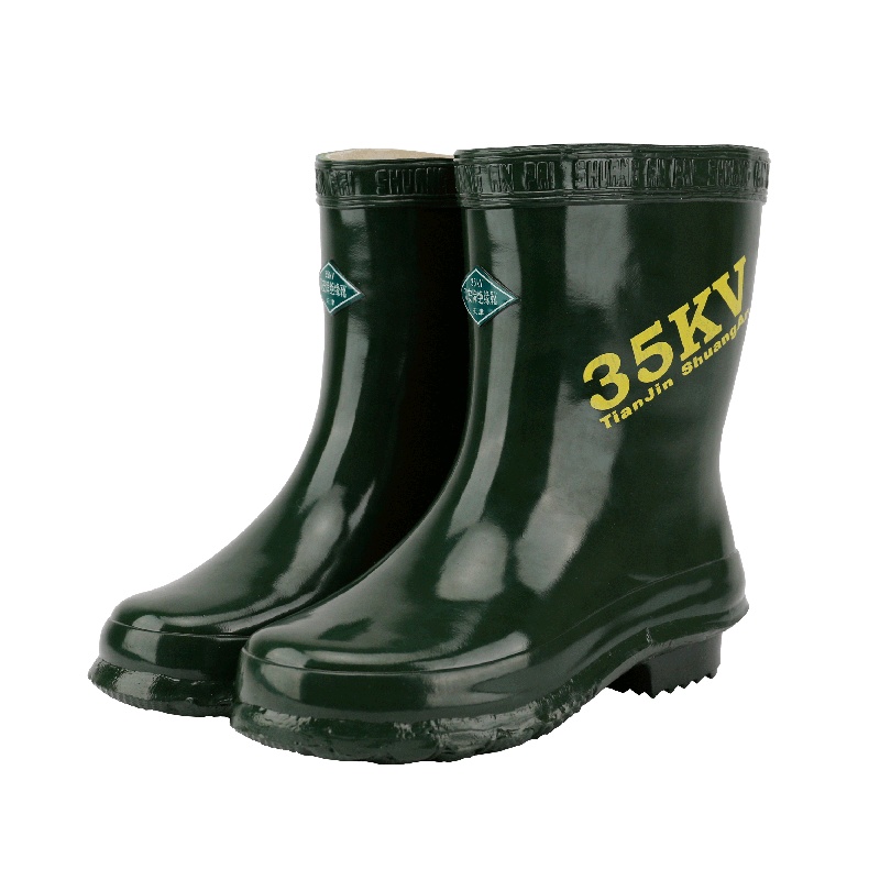 双安 35kv绝缘靴 电工防触电橡胶雨靴 高压中筒电工鞋 39码