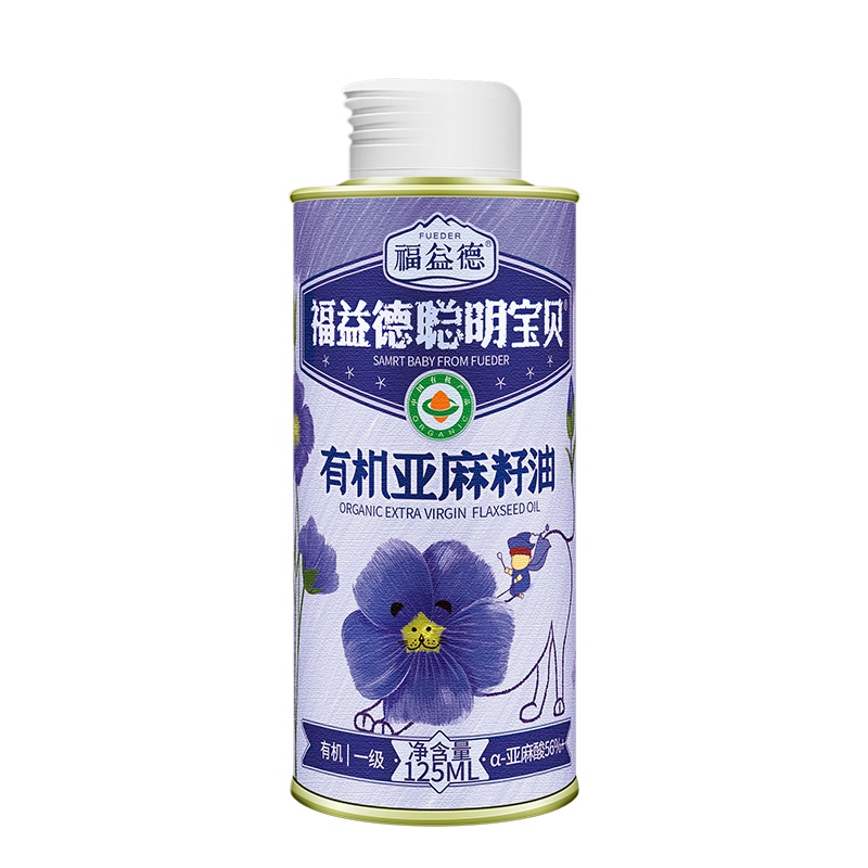 福益德聪明宝贝有机亚麻籽油/125ml*3
