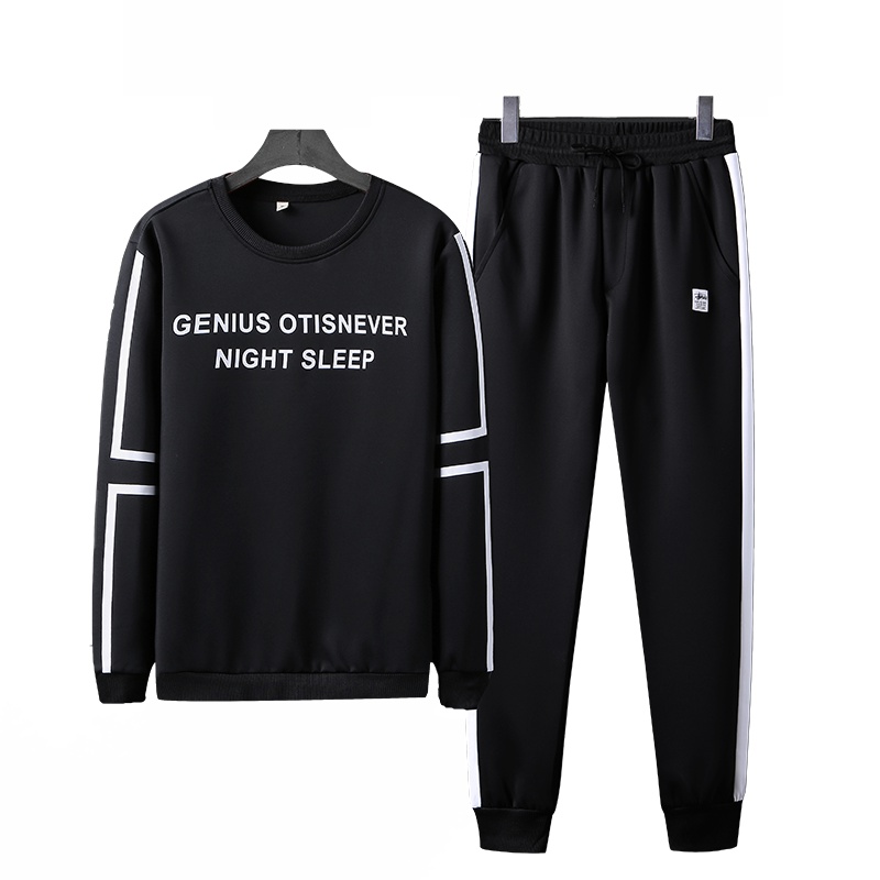 庄吉春秋季男士长袖连帽卫衣男装休闲运动服韩版修身青年潮流两件套装JU-TCD75