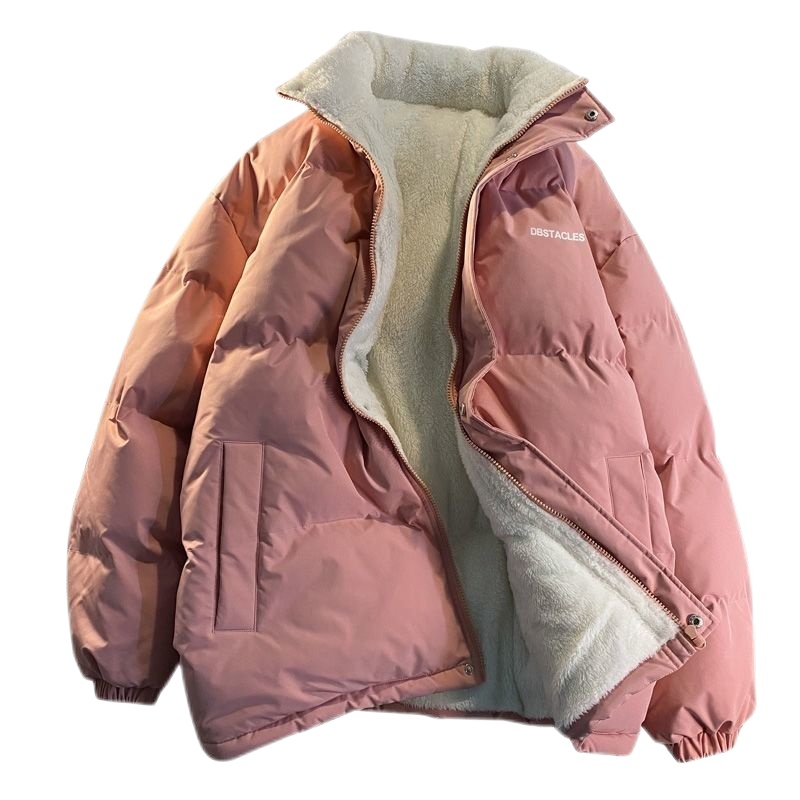 DEBRAND棉服女冬季加绒加厚2021新款韩版洋气百搭羊毛绒棉衣外套