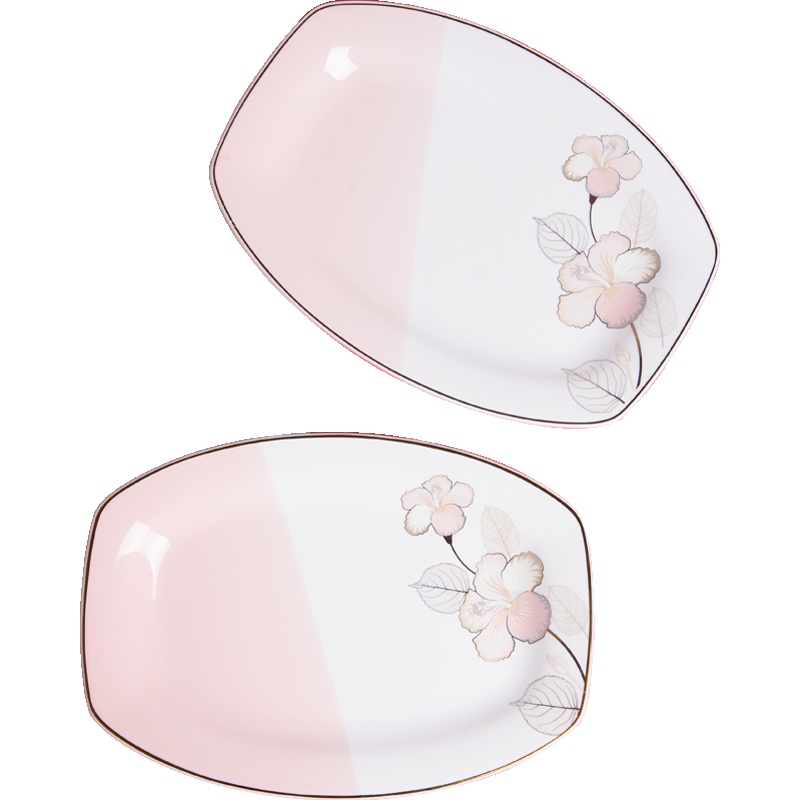 雅诚德(Arst) 日式陶瓷半色釉盘面饭汤碗碟勺子餐具盘子套装S17-151 13.5寸鱼盘2件