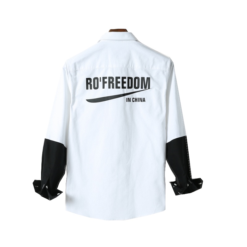 庄吉 2019春秋季新款男士韩版时尚衬衫长袖潮流男士休闲衬衣JU-CS-CS805