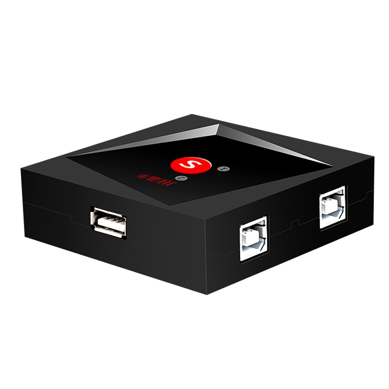 晶华 USB智能打印机共享器 四进一出多台电脑共用打印机鼠标键盘扫描仪电子切换器 U401M黑色