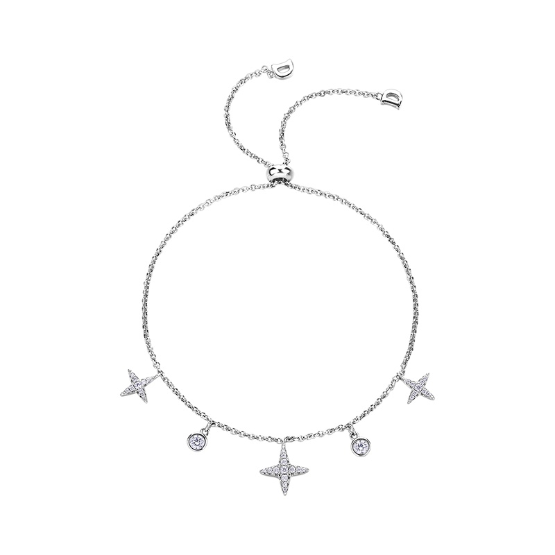 DTOTO 简约时尚欧美范四角星银手链