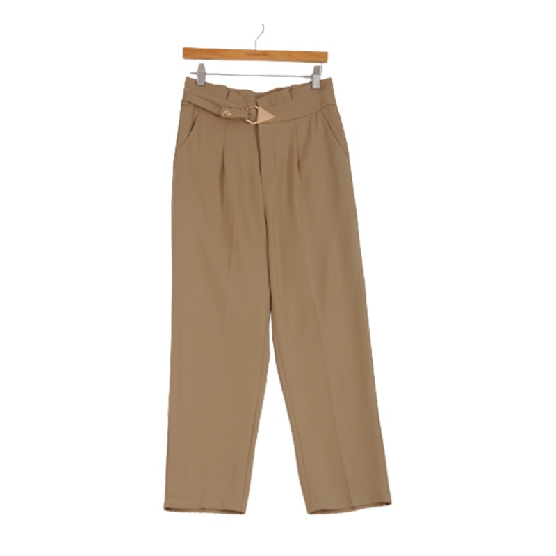 拉夏贝尔Laetia新款春季高腰垂感九分裤直筒宽松西装裤子911611944