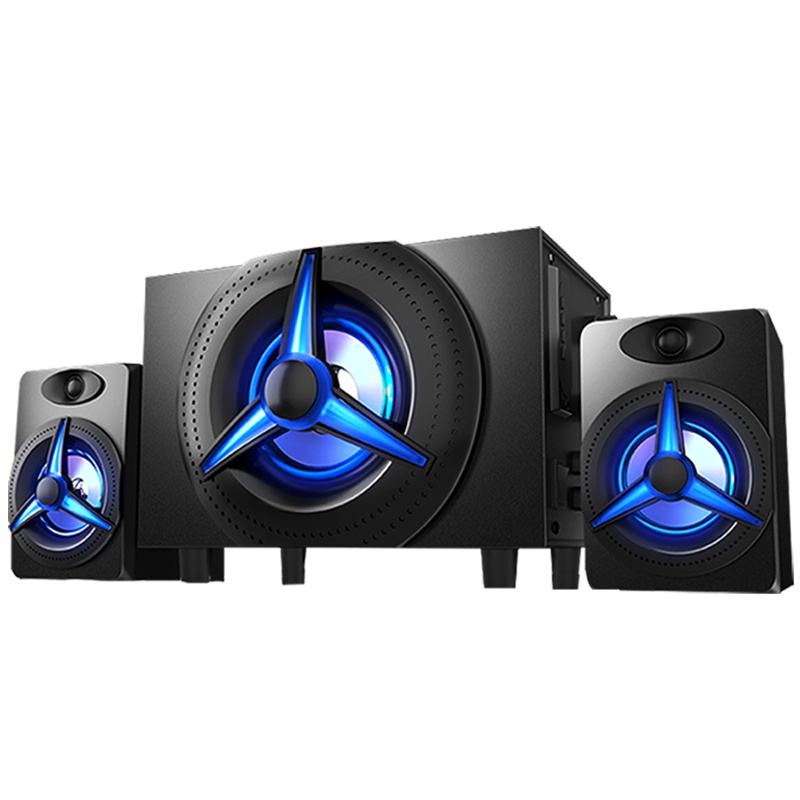 赛达K9电脑音响台式家用笔记本低音炮3d环绕2.1声道有源音箱木质箱体立体声可插卡U盘手机通用 有线版 黑色