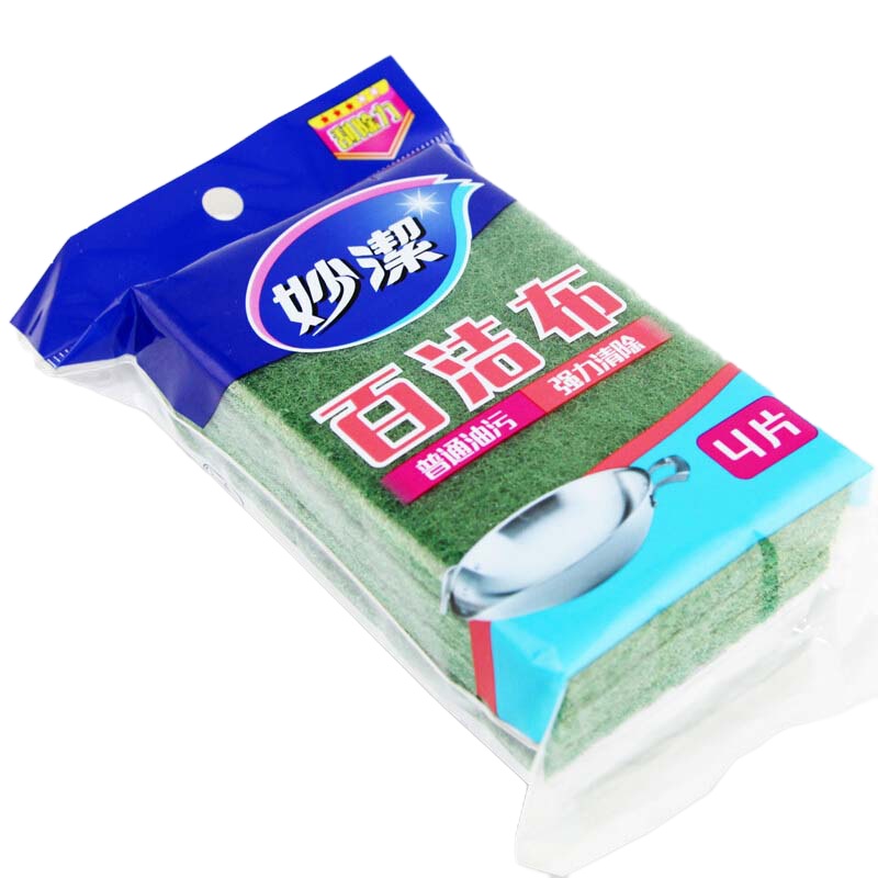 妙洁(MIAOJIE) 妙洁百洁布0073M (一般厨具用)4片装洗碗布厨房清洁布
