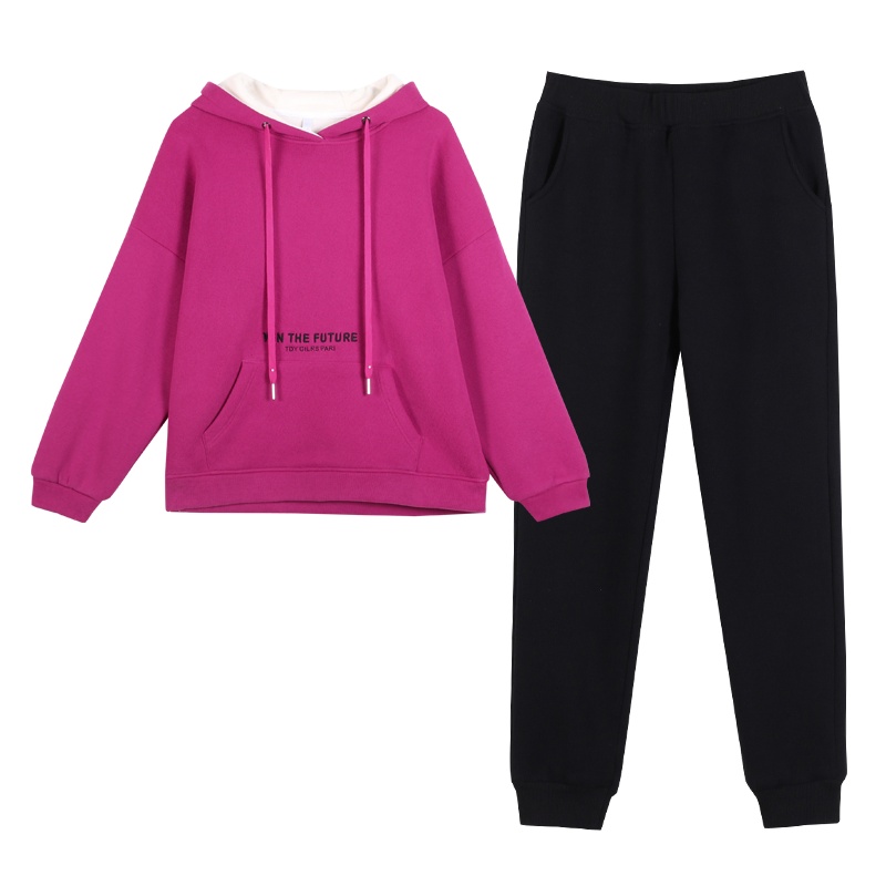 均妮妈妈秋装运动服套装女冬装上衣中老年女装秋冬外套加绒加厚两件套