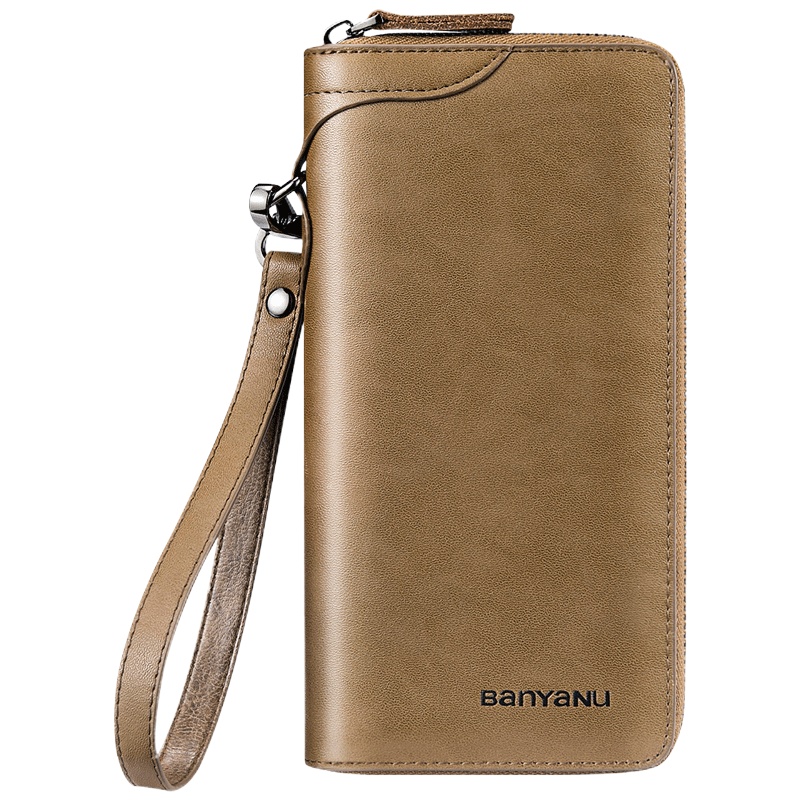 男士钱包长款真皮拉链多功能卡包牛皮2021新款男式大容量皮夹钱夹