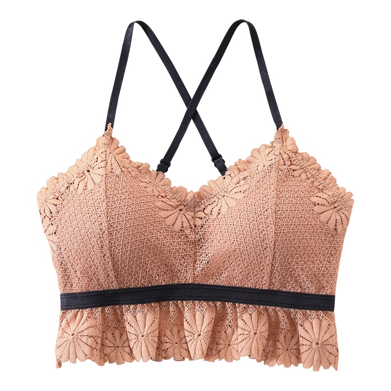 俞兆林新款内衣女薄款背心小胸聚拢法式无钢圈文胸美背蕾丝吊带抹胸