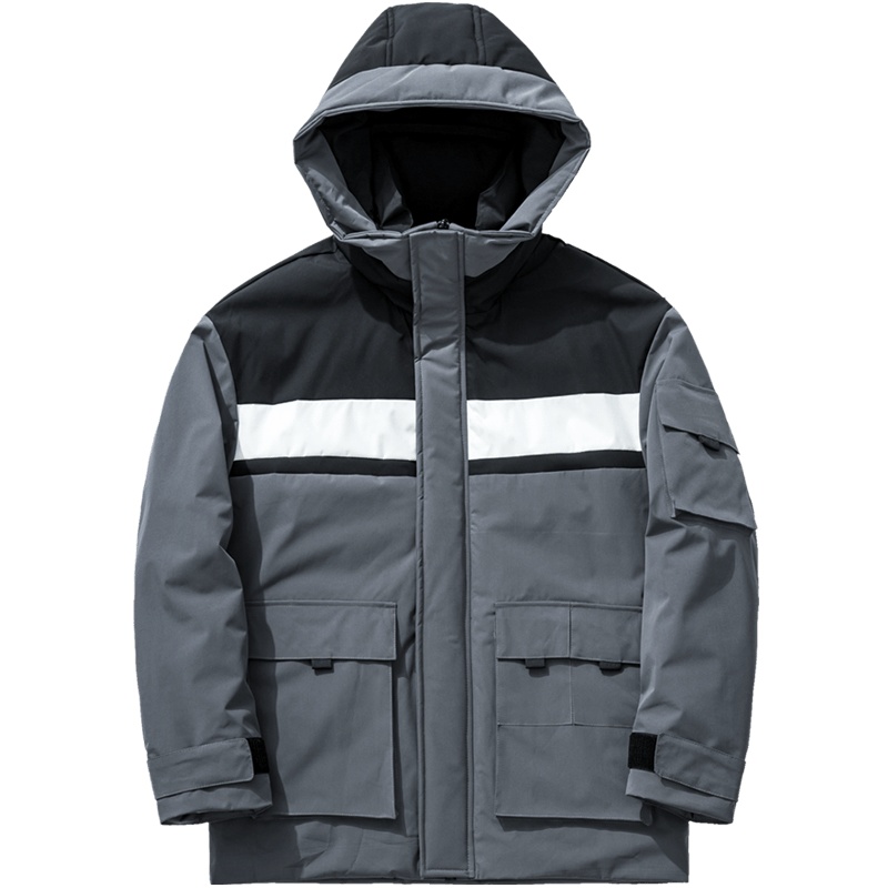 千纸鹤男士羽绒服2019新款冬季韩版时尚连帽保暖工装外套潮60197