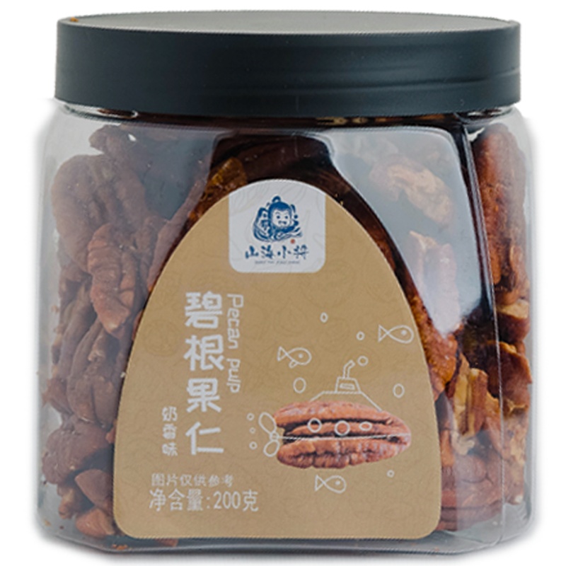 山海小将 奶油味碧根果仁200g 坚果零食小吃 办公室休闲食品 果干果仁南北干货