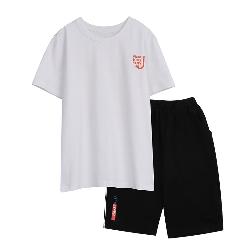 红豆男童夏装套装2020新款儿童宝宝短袖T恤中裤运动洋气两件套H0J3131