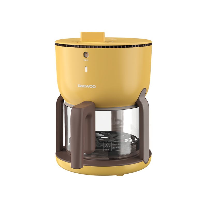 大宇(DAEWOO)空气炸锅家用多功能无油电炸不粘高硼硅玻璃沙漏空气炸锅K5小鸡黄