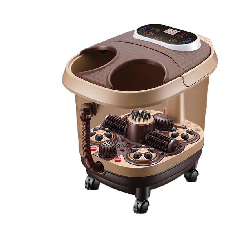 足浴盆全自动加热足浴器按摩洗脚盆按摩泡脚机电动足疗家用深桶 六转盘电动按摩-豪华款