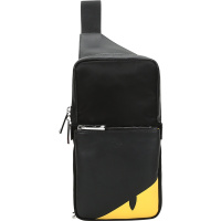 FENDI 20fw 男士 织物配皮小怪兽胸包单肩斜挎包 7VZ033 A9ZB