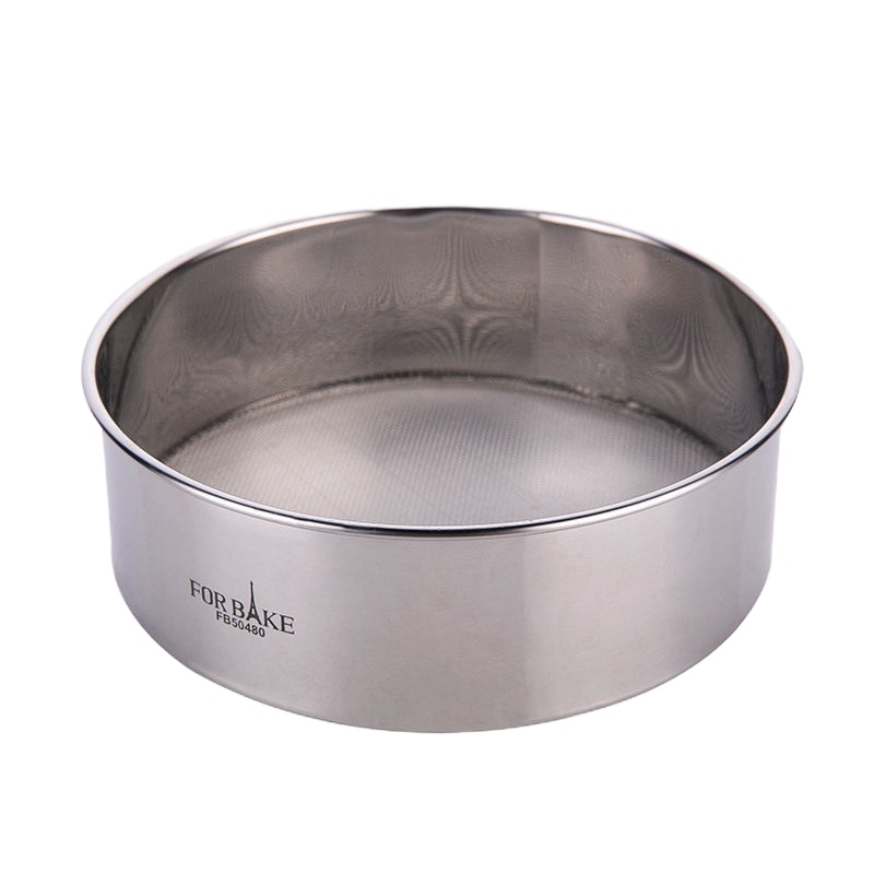 烘焙工具不锈钢圆形面粉筛60目细筛面粉蛋挞液做面包用具 敬平 [圆形]法焙客16cm[30目]