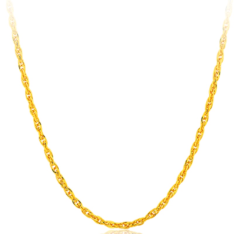 周大生黄金项链女正品足金新款锁骨链结婚素链细配吊坠金链子黄金饰品 女士珠宝首饰