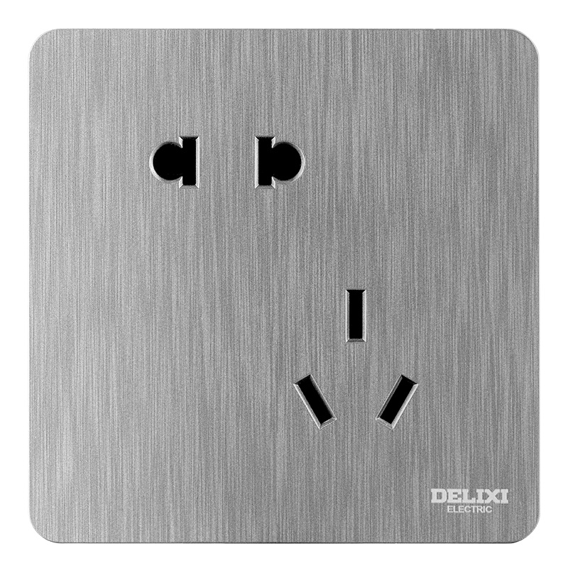 德力西开关插座面板多孔家用暗装86型带开关插座一开五孔16a空调