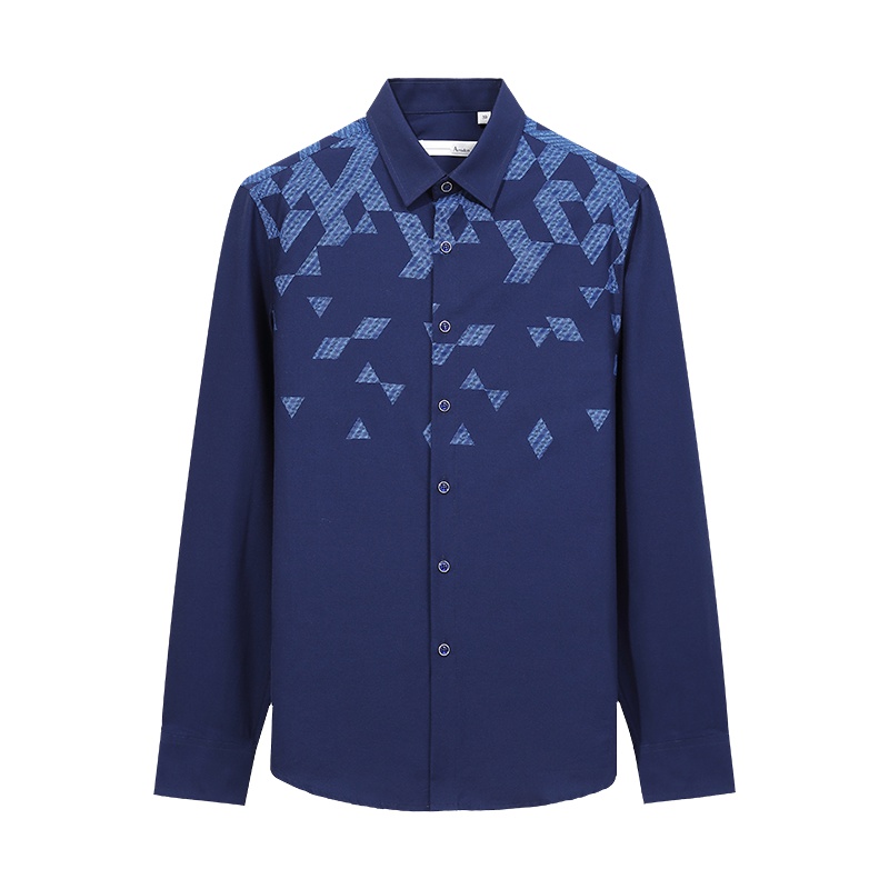 Artsdon/阿仕顿男士春秋季长袖衬衫青年商务休闲百搭衬衣正装印花打底衫