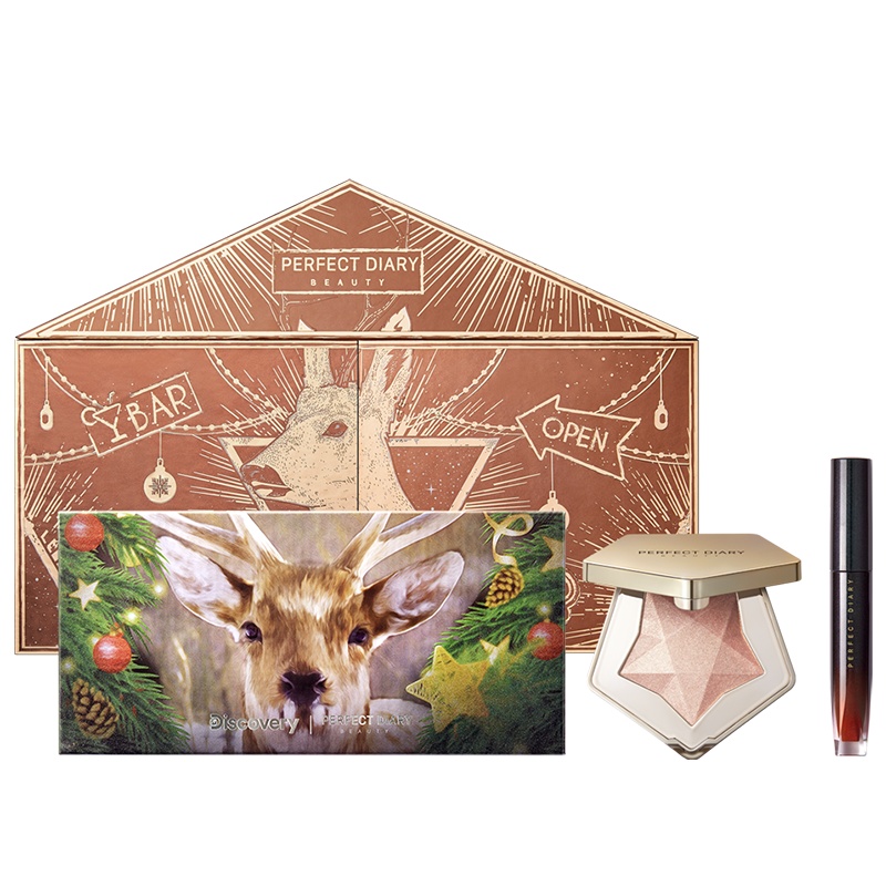 完美日记 2019冬季限量礼盒 麋鹿小鹿盘钻石高光圣诞鹿