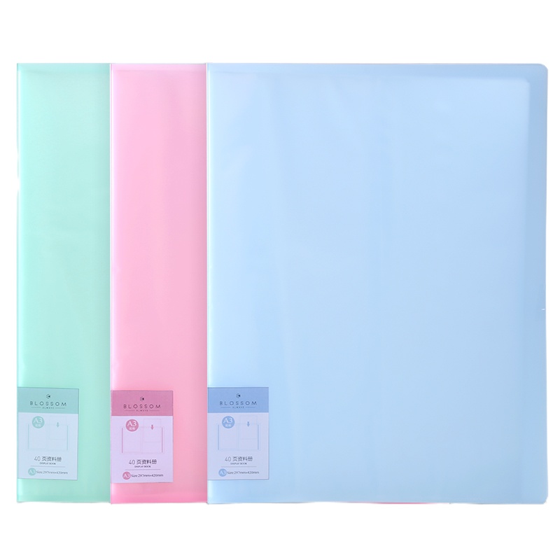 得力72409资料册A3插页夹60页清新文件册试卷整理册