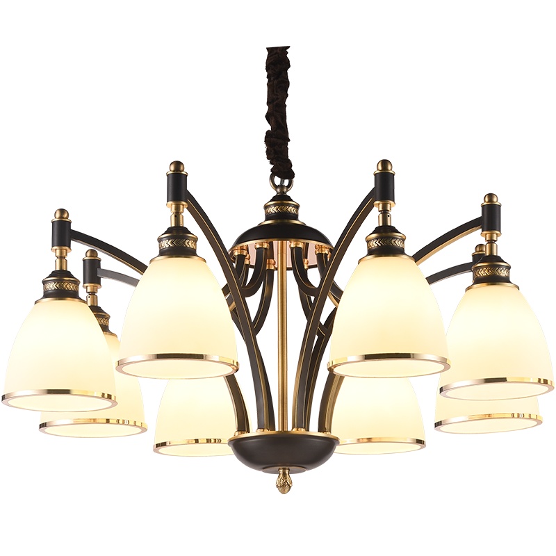 FSL 佛山照明 美式吊灯全铜灯简约客厅灯卧室灯大气别墅大厅灯KT