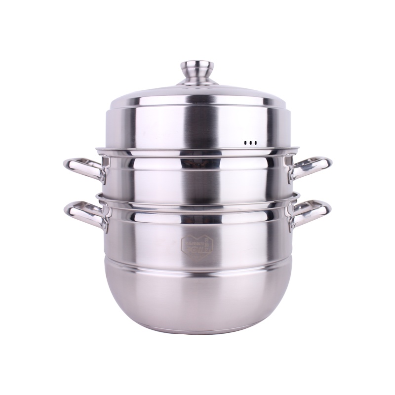 304不锈钢三层蒸锅加厚家用大号蒸笼馒头蒸鱼煤气蒸锅