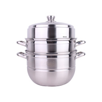 304不锈钢三层蒸锅加厚家用大号蒸笼馒头蒸鱼煤气蒸锅