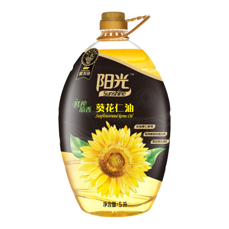 金龙鱼阳光鲜榨原香葵花仁油5L 压榨葵花油 健康炒菜 食用油
