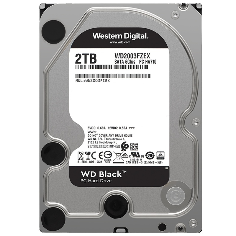 西部数据(WD)黑盘 2TB SATA6Gb/s 7200转64MB 台式机硬盘(WD2003FZEX)