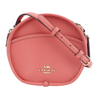 COACH 蔻驰 奢侈品 欧美时尚女士潮流桃红色皮革单肩女斜挎包