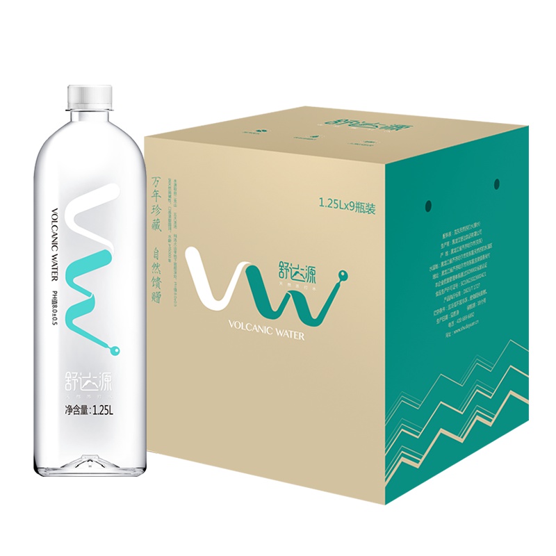 舒达源 天然苏打水 碱性水 家庭装 1.25L*9瓶 无糖无气无添加天然饮用水矿泉水