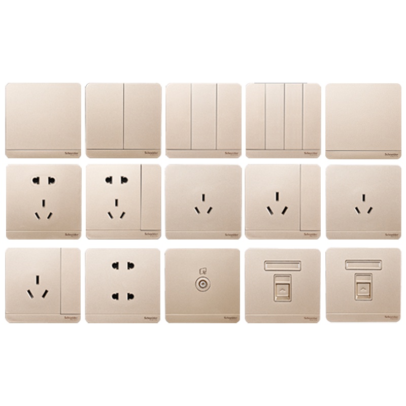 施耐德电气(Schneider Electric) 开关插座面板 绎尚系列薄暮金
