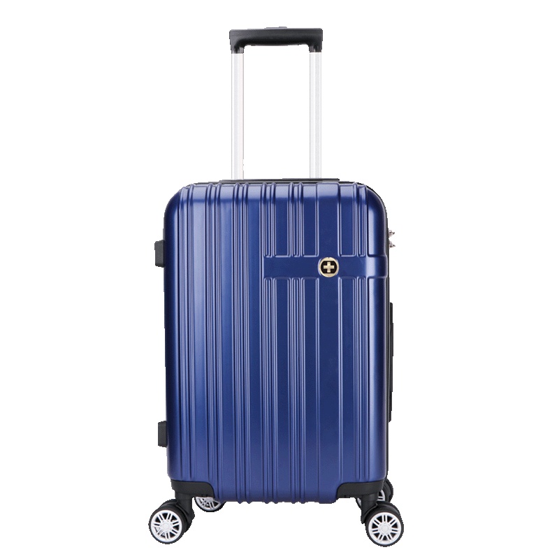 S.A.R.L瑞士拉杆箱 可放15.6英寸 手提电脑包拉链静音万向轮旅行箱 男女密码锁箱PC+ABS 蓝色20寸