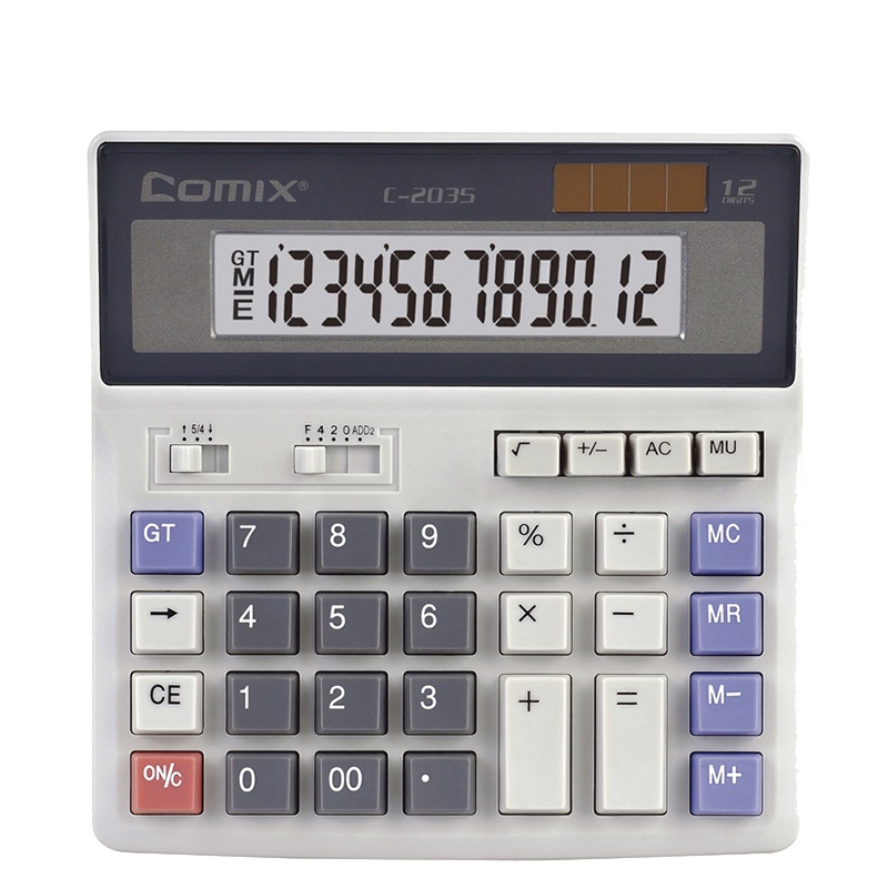 齐心 COMIX C-2035 舒适电脑按键计算器 浅灰