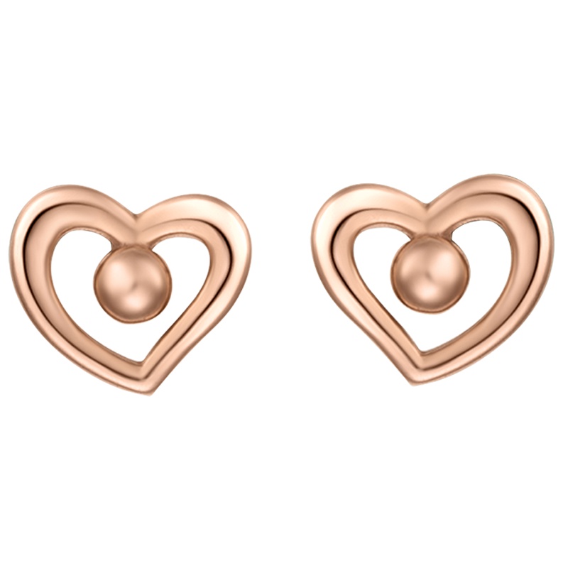 金一 18K金玫瑰金新款爱相许女士K金耳钉送女友 （定价）CEF002