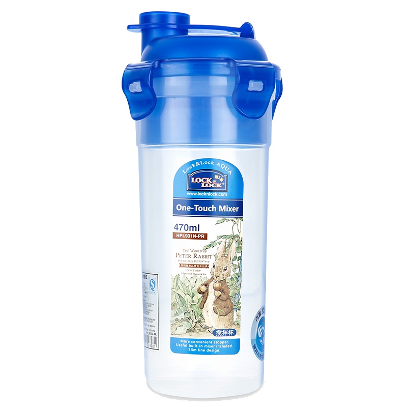 乐扣乐扣(lock&lock)便携运动水壶 比得兔系列户外旅行防漏学生随手塑料水杯子 470ml HPL931N-PR