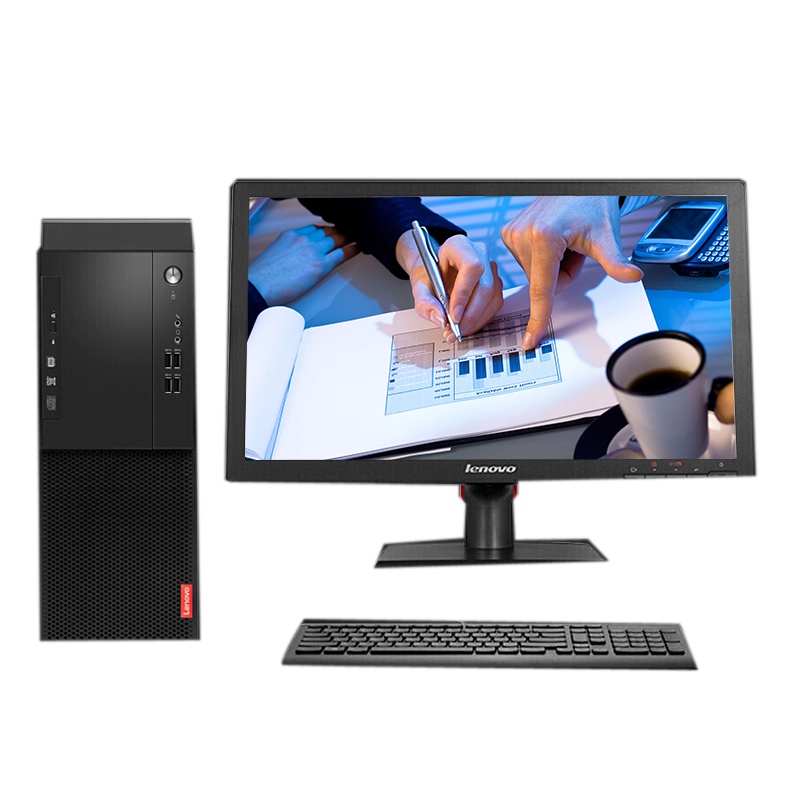 联想 LH 启天M410商用办公台式机电脑整机九针串口支持win7系统 单主机+19.5英寸高清显示器
