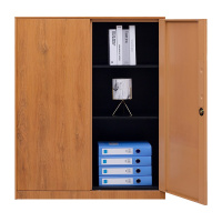 永格办公室文件柜铁皮柜木纹钢制矮柜储物柜带锁玻璃资料柜财务档案柜