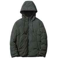千纸鹤男休闲羽绒服2018冬季时尚青年帅气潮流连帽短外套60078