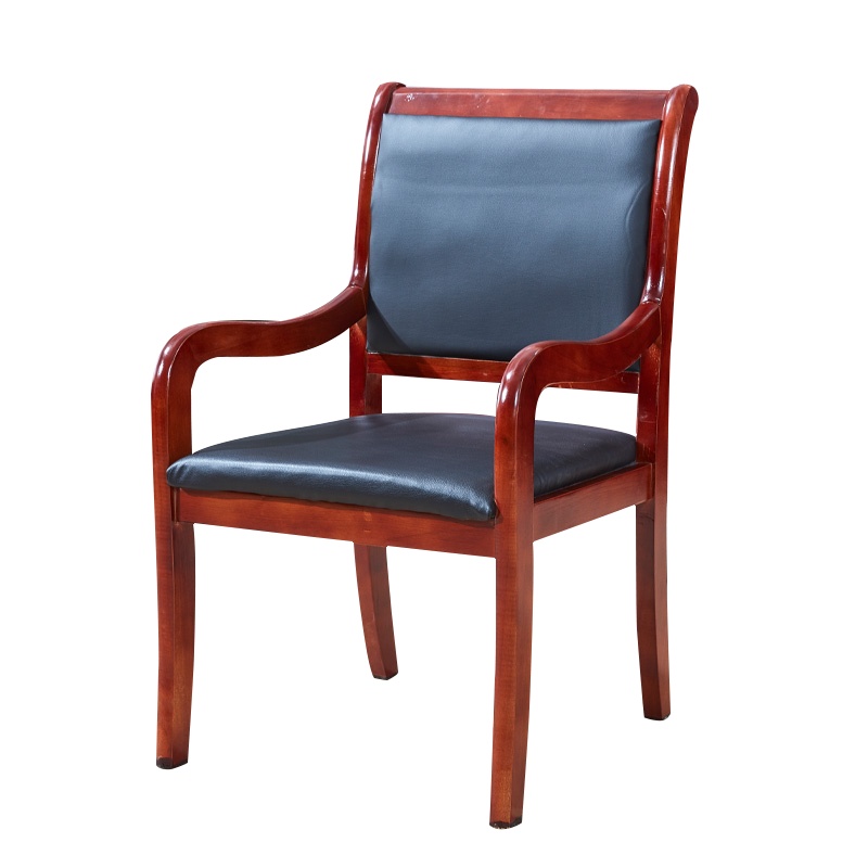 尔迈 会议椅办公椅职员椅老板椅带靠背皮坐曲木椅带扶手将军椅 西皮