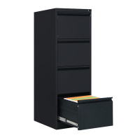 【一鹏】文件柜 四斗带锁卡箱立式档案挂捞柜 铁皮档案资料凭证柜子 抽屉收纳办公文件落地柜