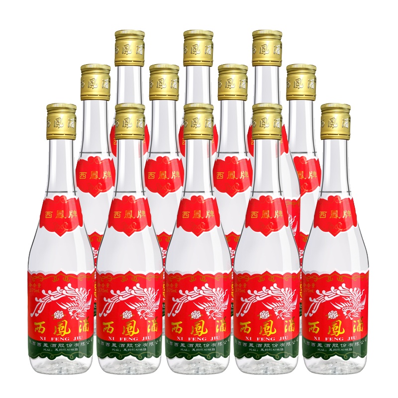 西凤 375七两半 45度 375ml*12瓶 箱装 凤香型 白酒 粮食酒自饮小酒