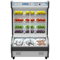 星星(XINGX)LCD-660Y 1.6米商用展示柜 麻辣烫点菜柜 冷藏保鲜软冷冻 推拉门双温生鲜保鲜