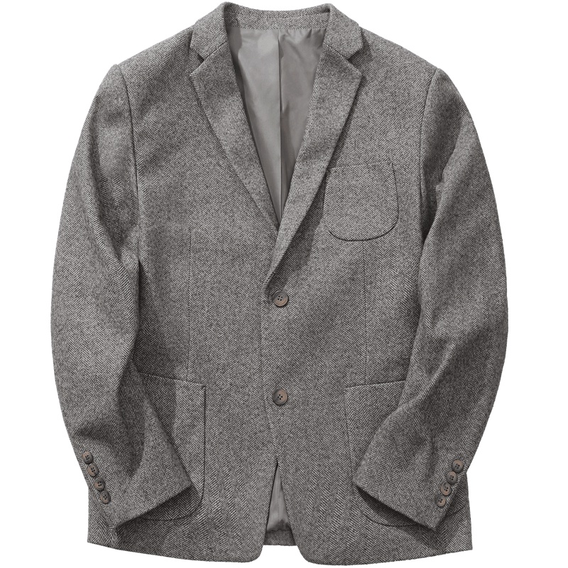 千纸鹤西服男2019秋冬新款青年时尚简约修身小西装外套男35177