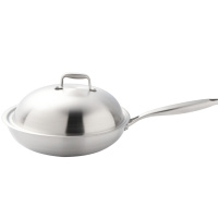 爱自由不锈钢炒锅无涂层健康炒菜锅32cm多功能锅具电磁炉燃气灶通用