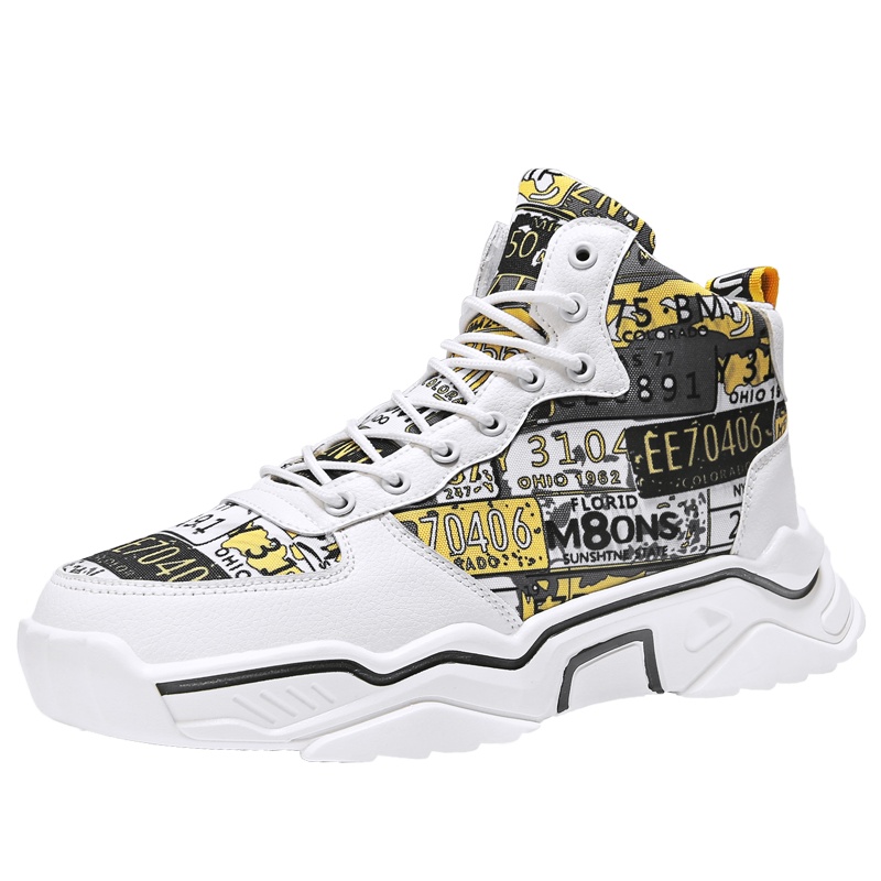 花花公子男鞋秋季英伦风工装短靴韩版休闲马丁靴男士板鞋百搭潮鞋