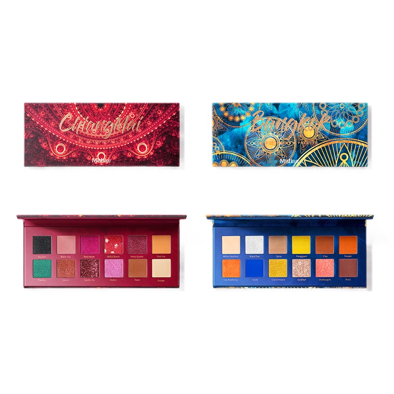 泰国进口Mistine(蜜丝婷) 赤道城市12色眼影盘传奇曼谷王宫盘13g 哑光珠光闪粉易上色不飞粉