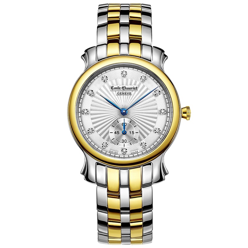 艾米龙(Emile Chouriet)手表时光之翼系列 间金色精钢表带石英男表60.1156.G.6.0.27.0